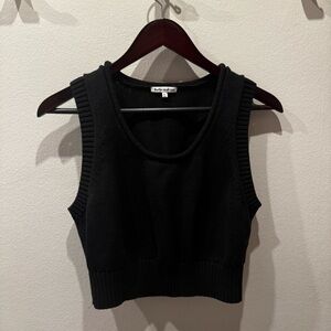 Reformation Black Ribbed Crop Tank